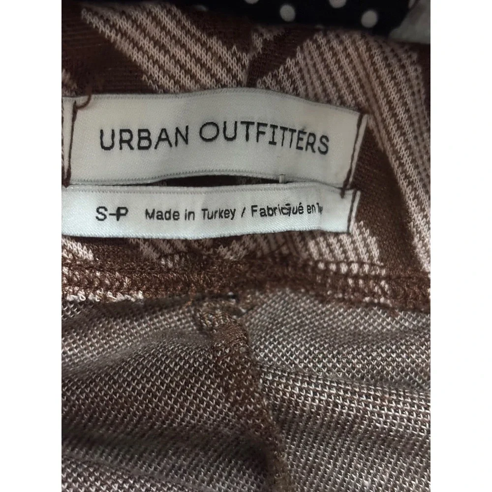 Urban Outfitters Brown Chevron Psychedelic Flare Pants Retro Knit Trousers Small